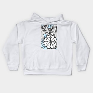 Modern Tarot Design - 10 Wheel of Fortune Kids Hoodie